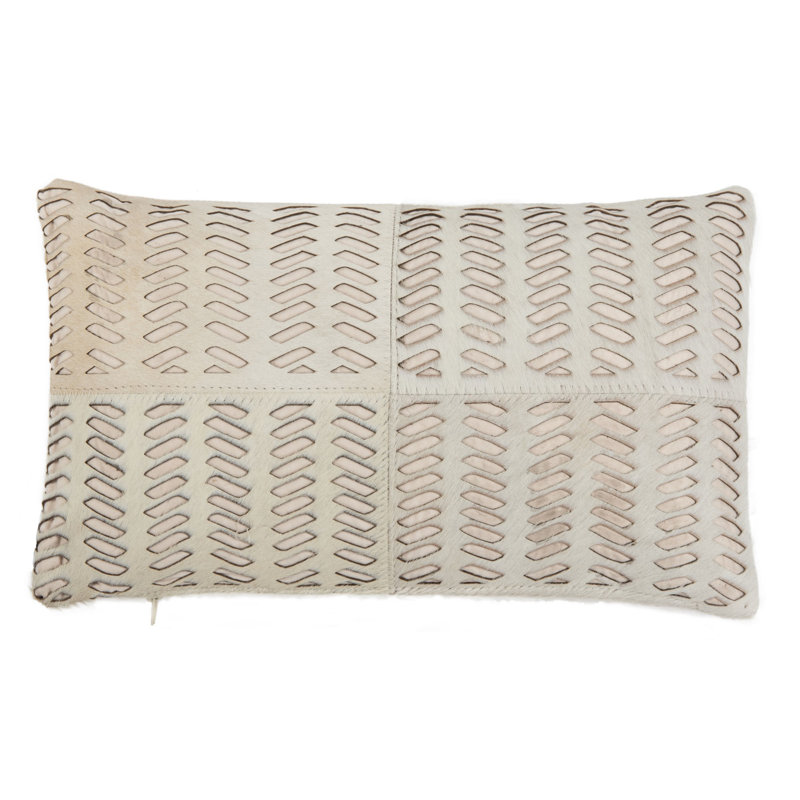 Geometric Cowhide Throw Pillow
