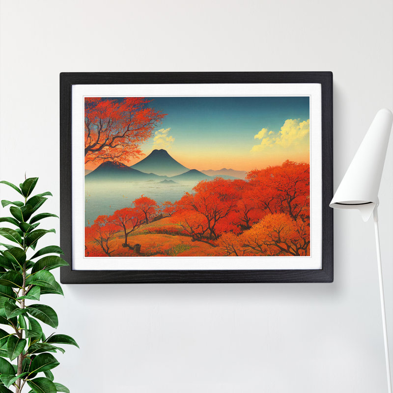 Autumn Mountains - Single Picture Frame Print, Black Framed, 46cm H x 64cm W x 2cm D