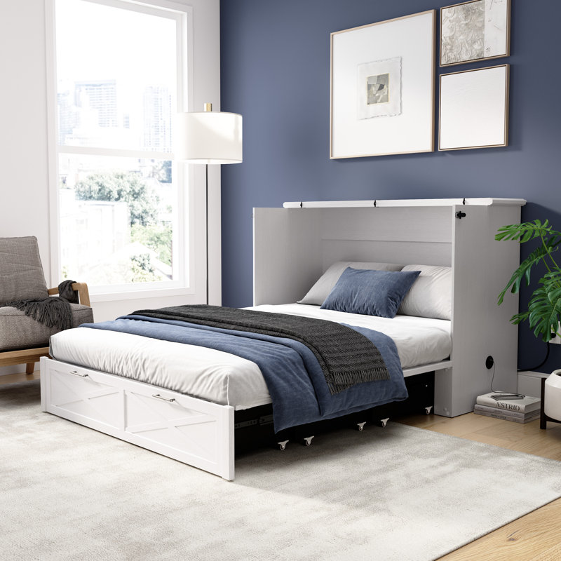 Lit armoire avec tiroir escamotable et matelas Murphy, Double