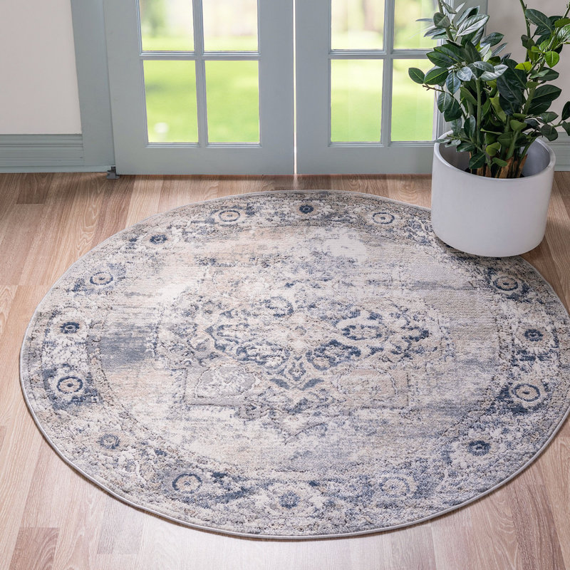 Tapis de couleur ruche Aerilyn, Rond 7 pi