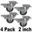 4 Pack 2-inch Caster Wheels with Brake