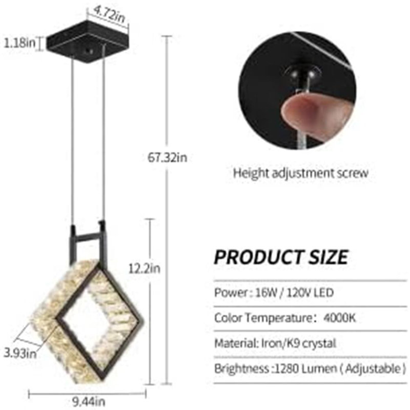 Black Square Pendant Light