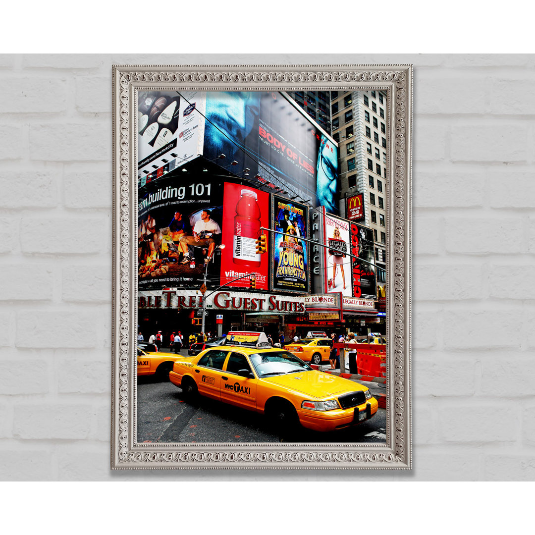 Gerahmtes Wandbild Broadway Cabs In New York