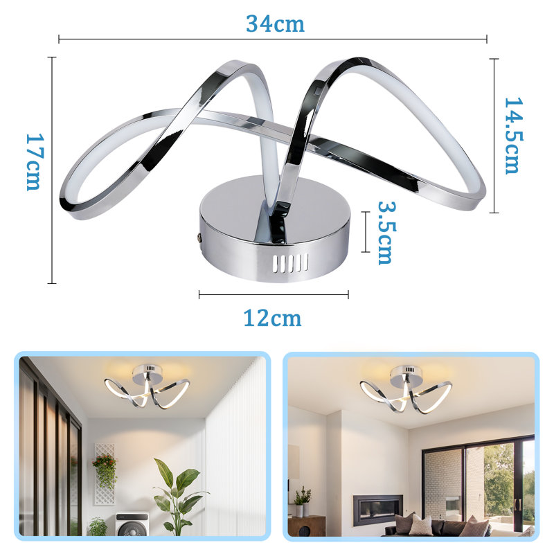 Darleane LED Flush Mount, Chrome