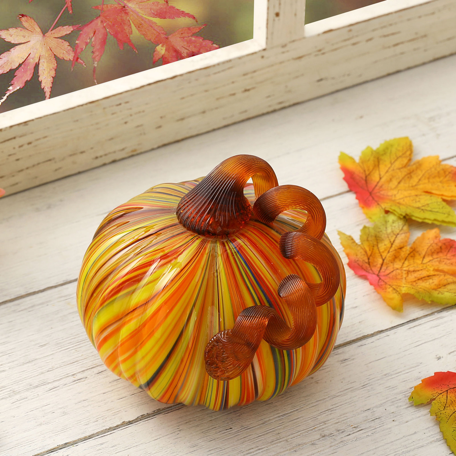 Striped Glass Pumpkin