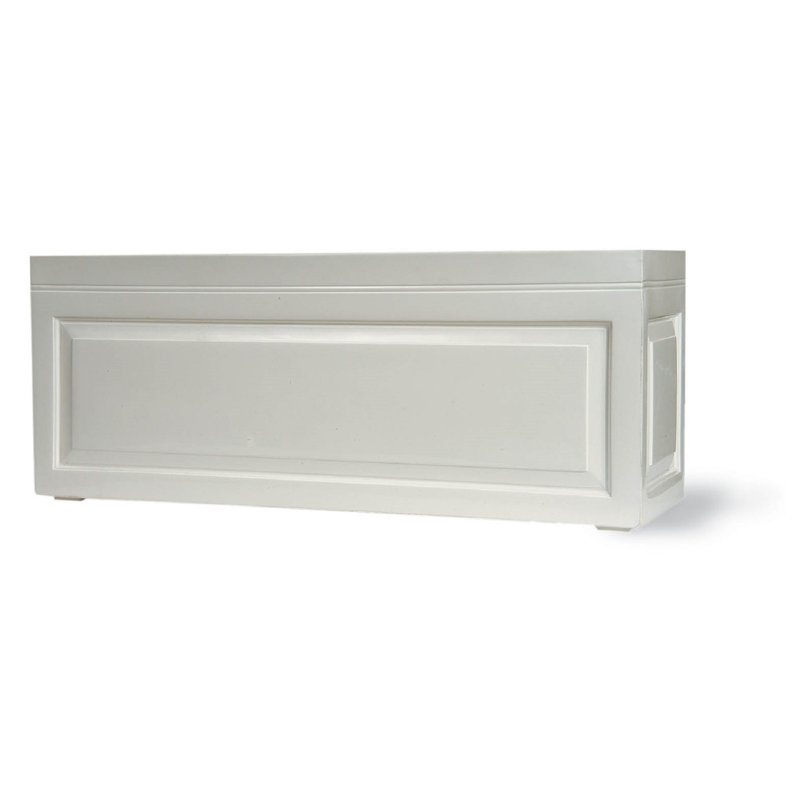 Haldeman Fibreglass Planter Box, White, 36cm H x 30cm W x 91cm D