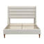 Grand lit plateforme avec tête de lit tapissier et tête de lit grand format, tissu chenille de qualité supérieure, lit plateforme minimaliste moderne sans sommier, assemblage facile, ivoire-890605950