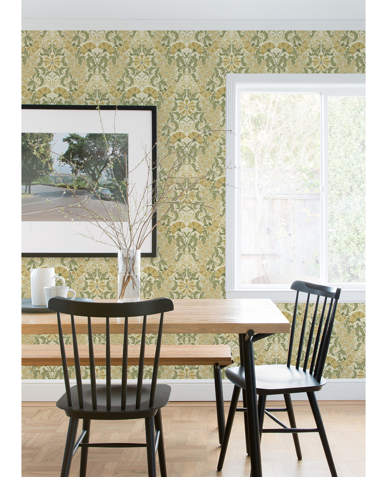 Francia Modern Floral Wallpaper, Gold