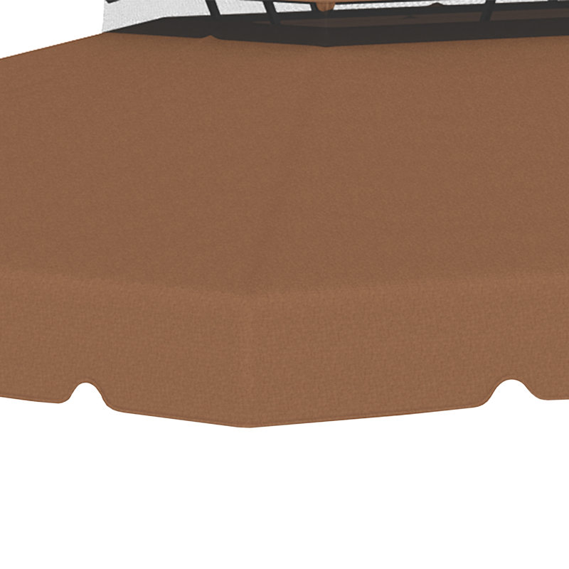 Outsunny Polyester Replacement Canopy for Gazebo, 12.8" x 9.5", Coffee
