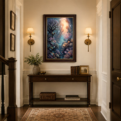 Colorful Coral Reef With Sunbeams And Jellyfish Canvas Wall Art