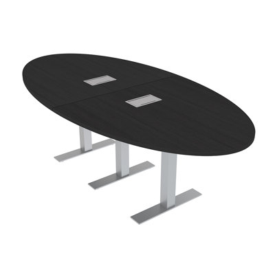 Oval Shaped Conference Room Table with T Bases and Power and Data