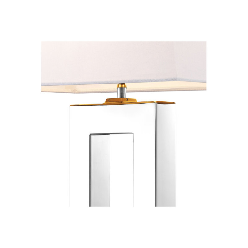 Arlington Metal Table Lamp, White, Black/Silver