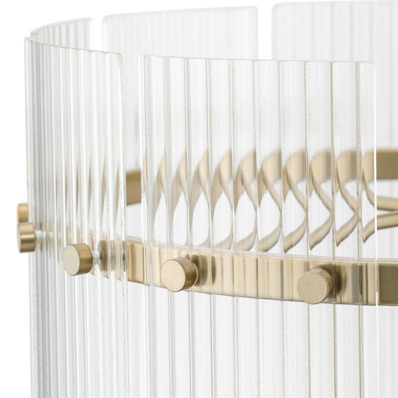 Four-Light Contemporary Foyer Light, Soft Gold