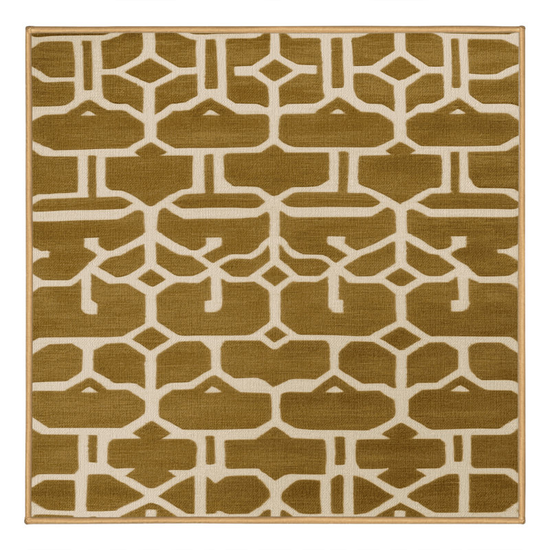 Machine Washable Trellis Brown Area Rug, Square 5'