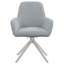 Chaise d'appoint à accoudoirs évasés gris clair et chrome