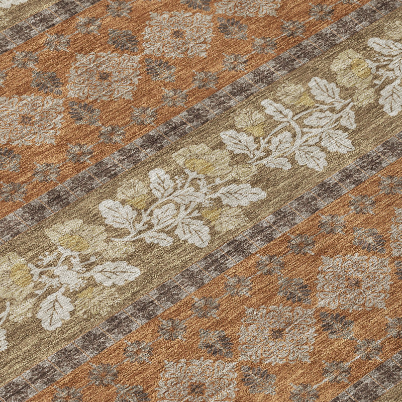 Tapis intérieur / extérieur lavable à la machine Chantille ACN2465, Terracotta, 1 pi 8 po x 2 pi 6 po