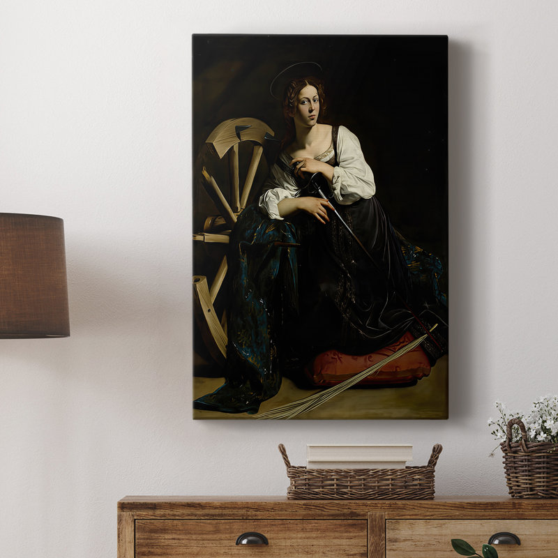 Sainte Catherine d'Alexandrie - Toile tendue avec châssis par Caravaggio, 8 x 12