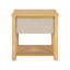 Ensemble de cadre de lit grand moderne avec 2 tables de chevet, lit plateforme en bois beige avec tête de lit et tables de chevet assorties pour la chambre à coucher-648815357-648815359