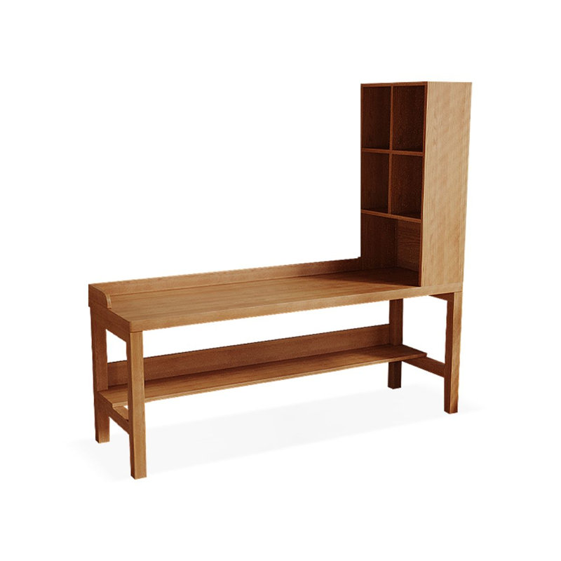Bureau rectangulaire en bois massif brun, H 70,87 po x l 62,99 po x P 23,62 po