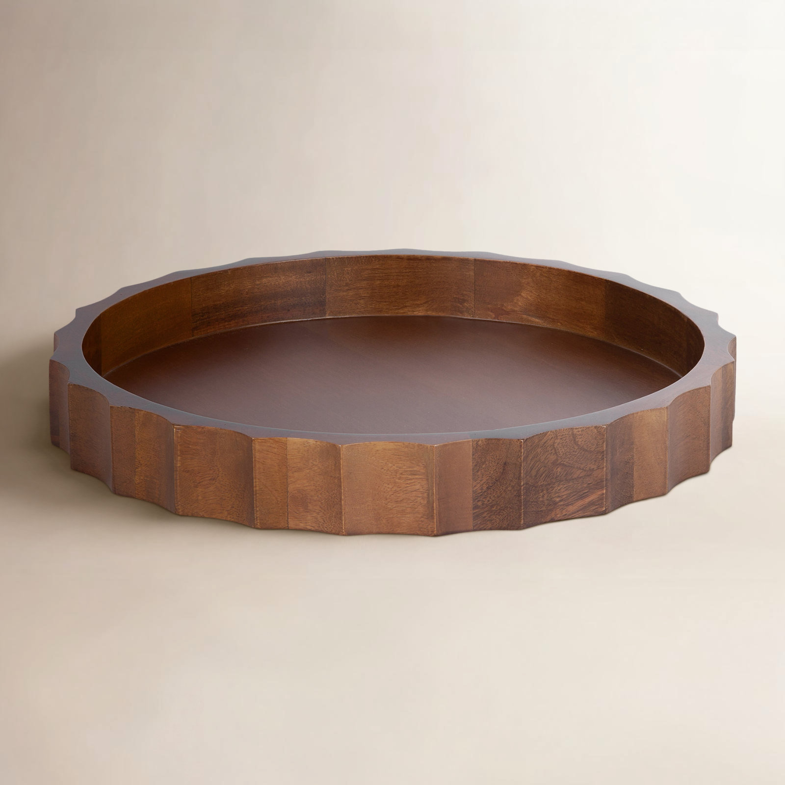 Montara Decorative Tray, 2" H x 15" W x 15" D, Walnut Brown