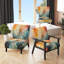 Mid-Century Sunburst Serenade I - Fauteuil de chambre rembourré de style Mid-Century moderne, fauteuil d'appoint abstrait Mid-Century