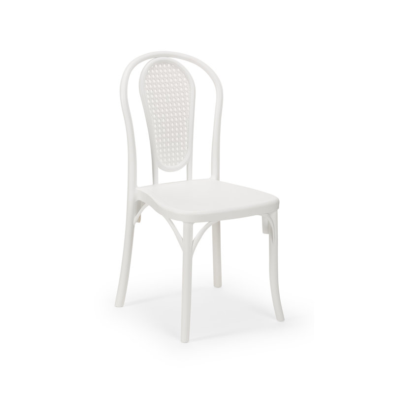 Chaise de patio empilable, Ivoire blanc