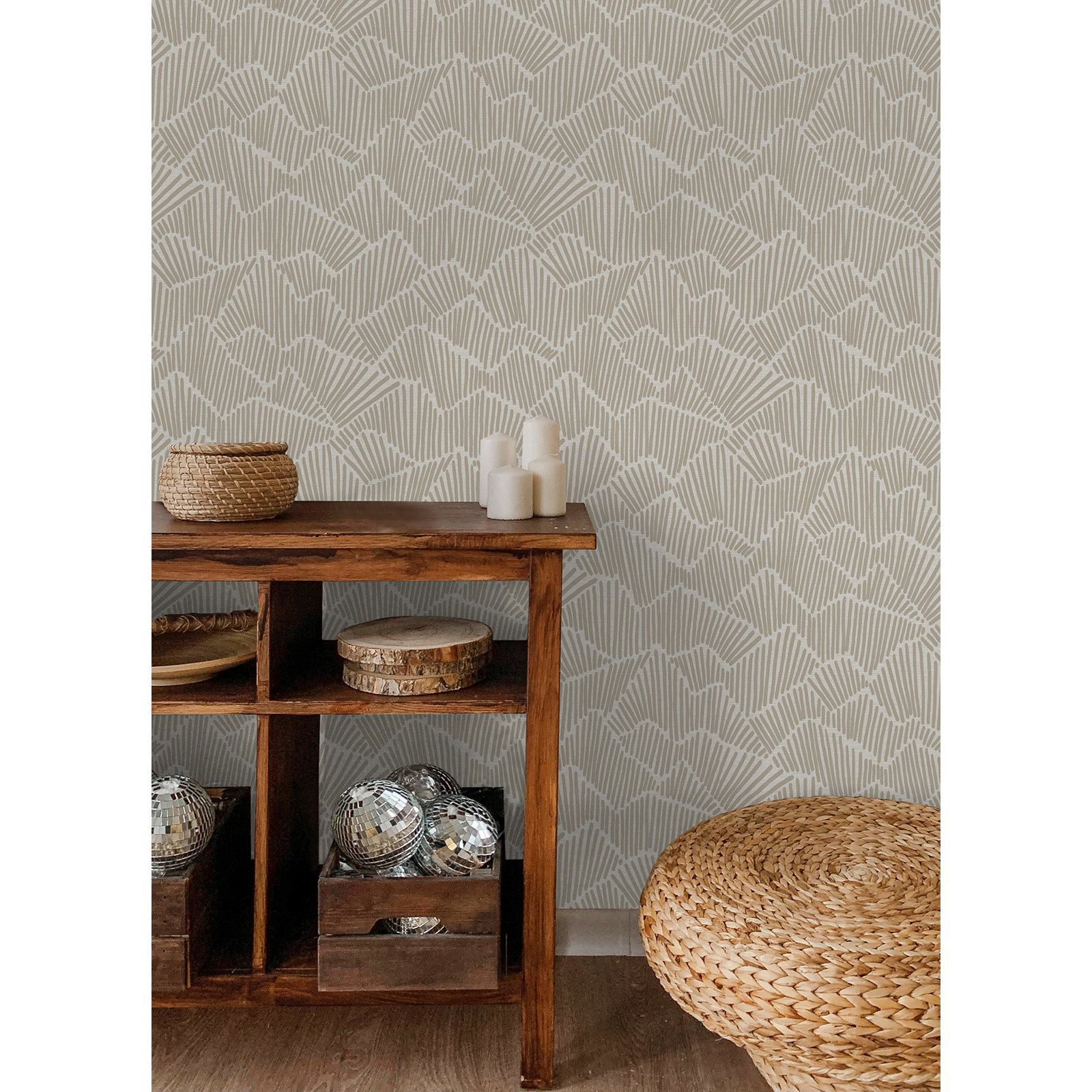 Adames Modern Peel & Stick Geometric Wallpaper, Beige