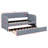 Upholstered Daybed Sofa Bed With Trundle Bed And Wood Slat-806538771
