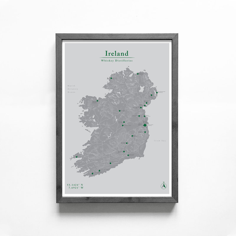 Ireland Distillery Map - Unframed Graphic Art