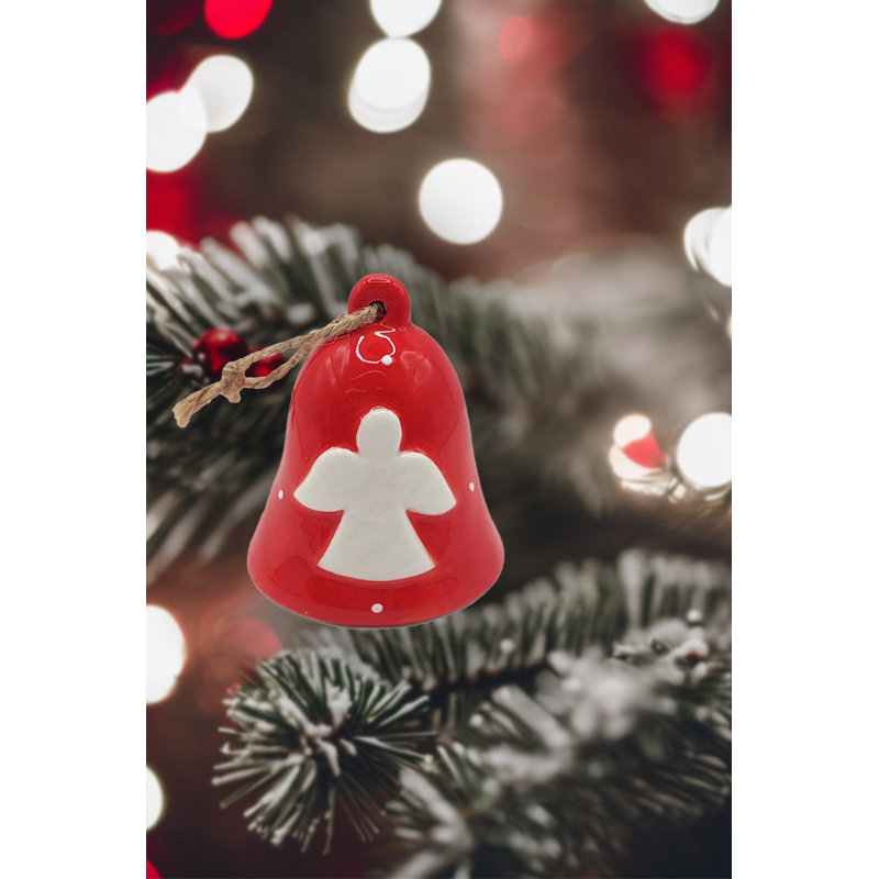 Ornement de Noël en céramique - cloche d'ange par F07N7-26
