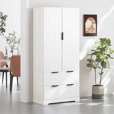 Garde-manger cannelé 72 po avec 2 grands tiroirs et support à épices 8 portes