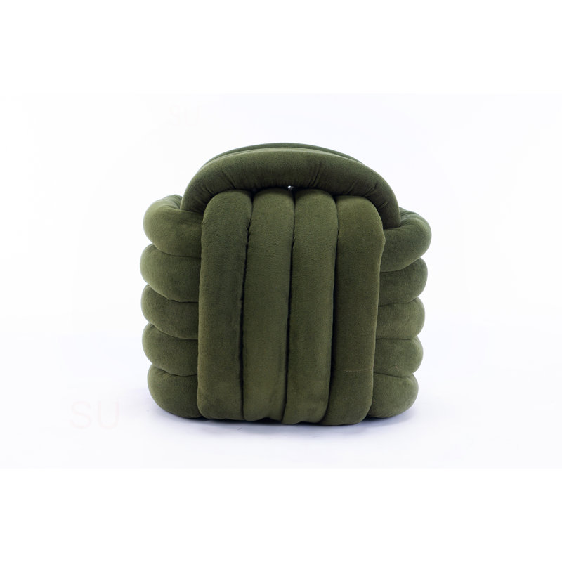 060-Chenille Fabric Modern Knot Design Ottoman Makeup Stool Footstool, Comfortable And Stylish Seat For Living Room, Bedroom