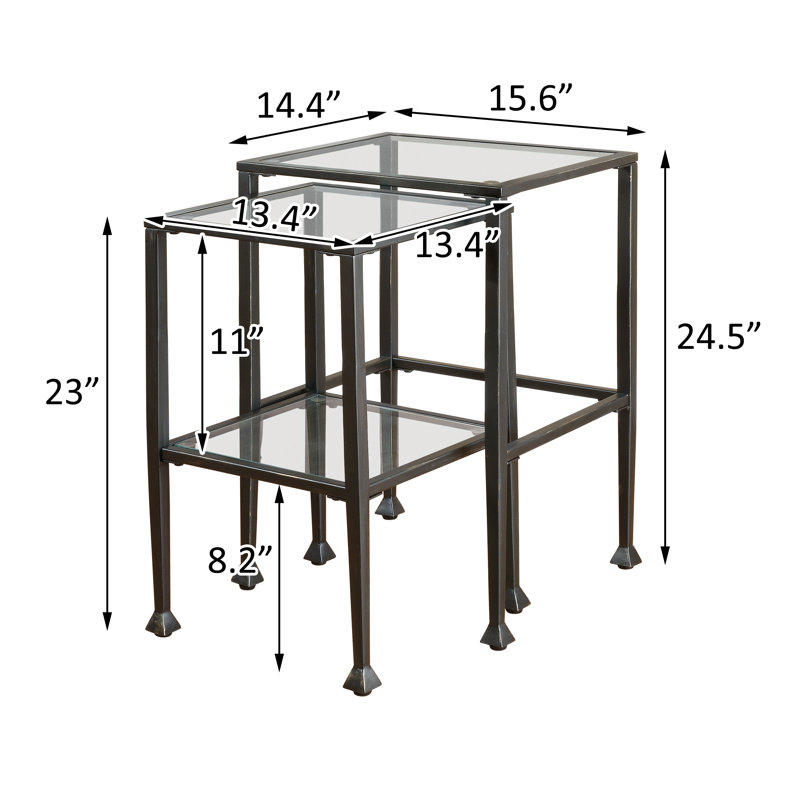 McDonald Glass Top Nesting Tables