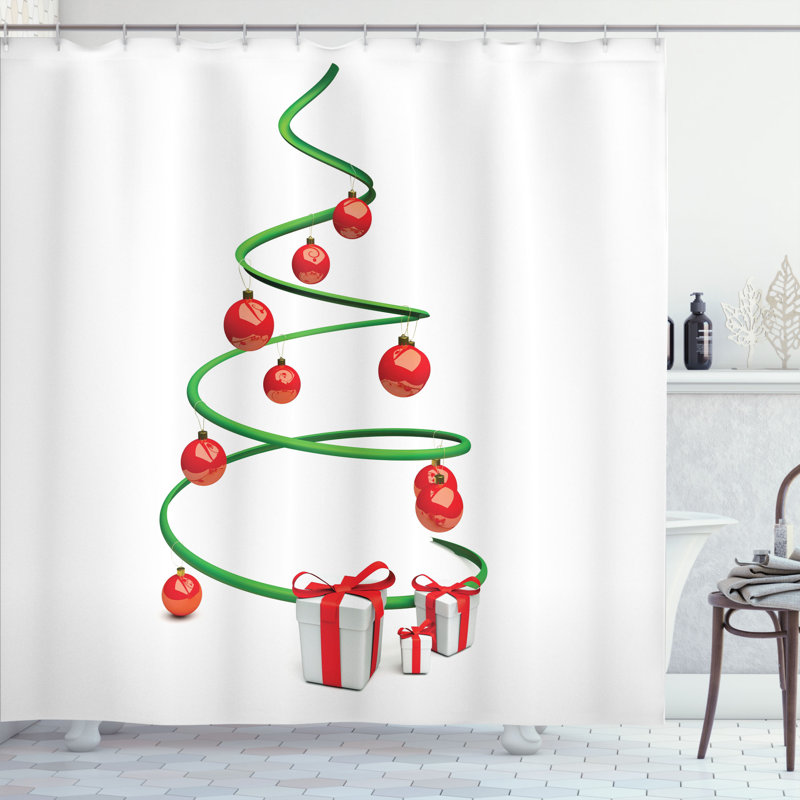 Shower Curtain with Hooks Included, 70" H x 69" W