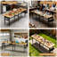 Fabriqué en bois massif de 244 cm (96 po) avec une capacité de 907 kg (2 000 lb), hauteur réglable, côtés, prise de courant et rangement - Pour le montage et la réparation - Plateau de 244 cm (96 po), prise, boîte, roulettes ou pieds de nivellement - Idéal pour le travail du bois.
