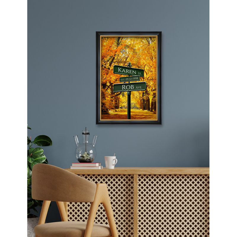 «Love Across America: Autumnal Affection In Central Park» encadré, H 24 po x l 16 po x P 1,5 po