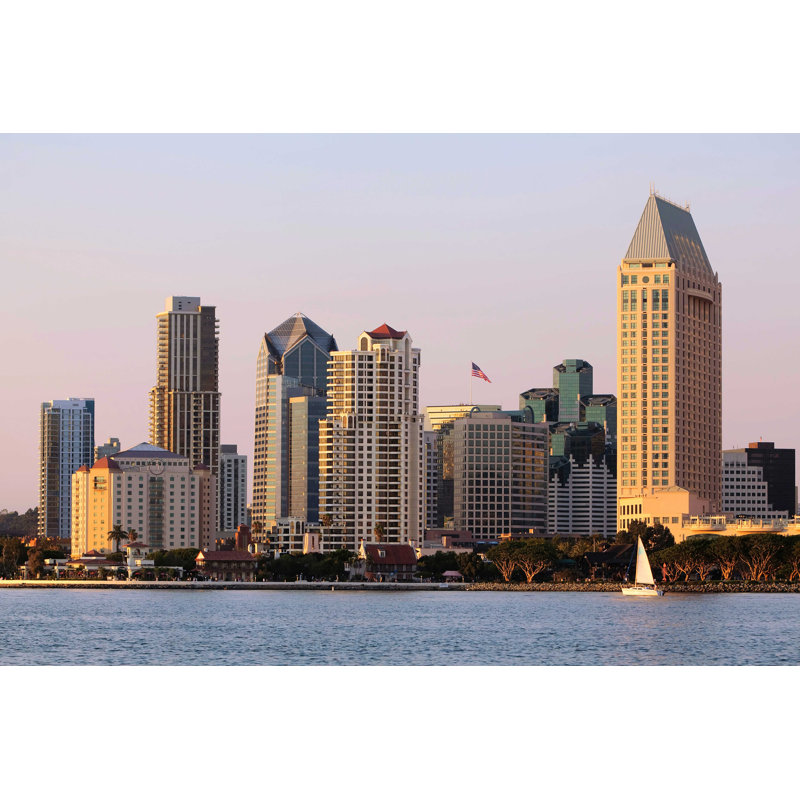 San Diego Skyline - Photographie sur toile tendue, L 12 po x H 8 po