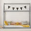 Lit maison en bois, gris