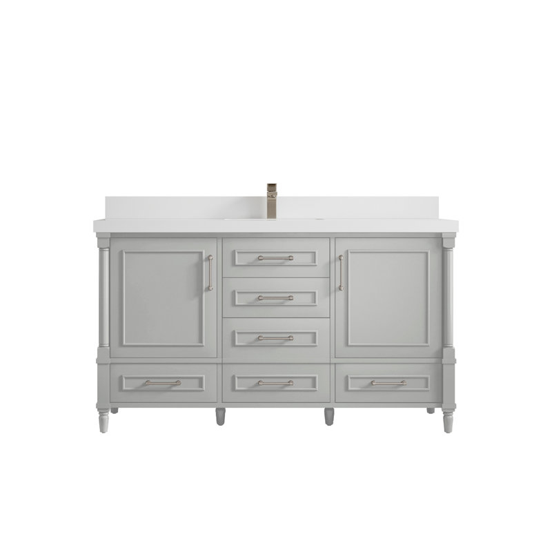 Ensemble de meuble-lavabo simple 60 po Aberdeen, Blanc