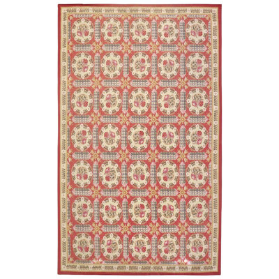 Aubusson One-of-a-Kind 10'6" x 15'9" New Age Area Rug in Pink/Butter