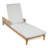 Solid Acacia Wood Sun Chaise Lounger with Cushions and Light Grey Wicker, 76.8" Outdoor Patio Furniture for Garden, Deck, Poolside Relaxation-1582297011