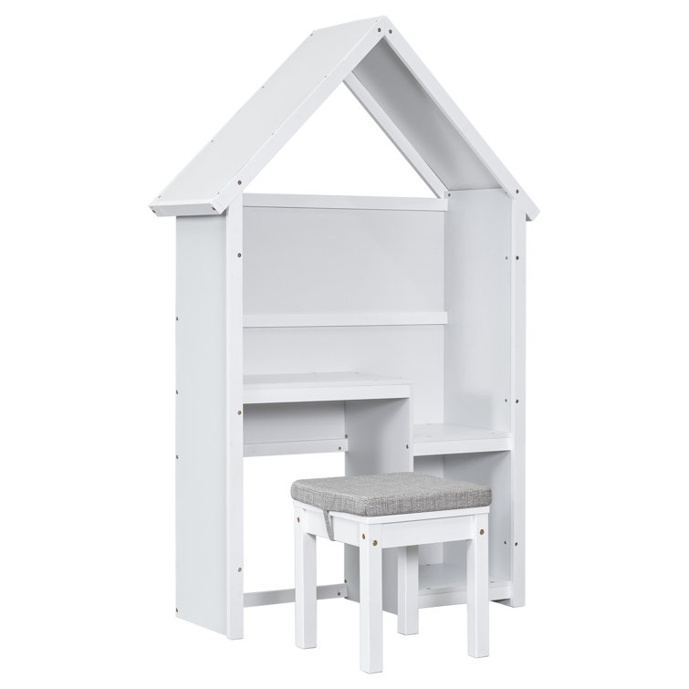 Adalbero 41.3 W Writing Desk with Chair Set Harper Orchard Color: White