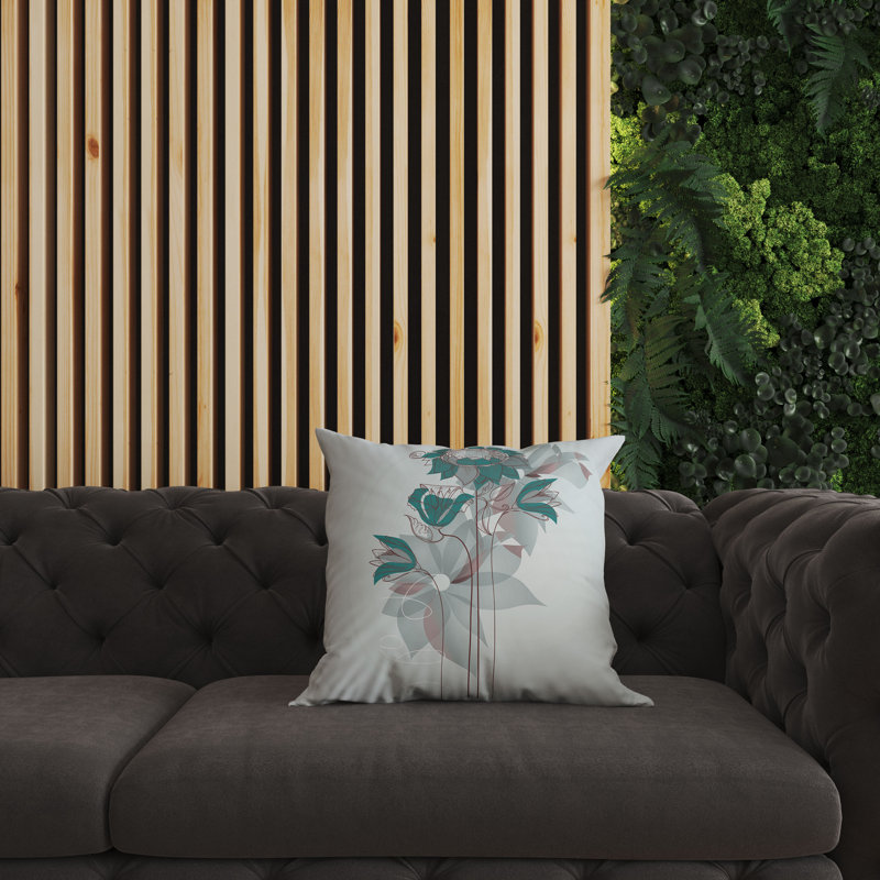 Indoor / Outdoor Square Cushion, 51cm H x 51cm W, Blue/Green/Teal