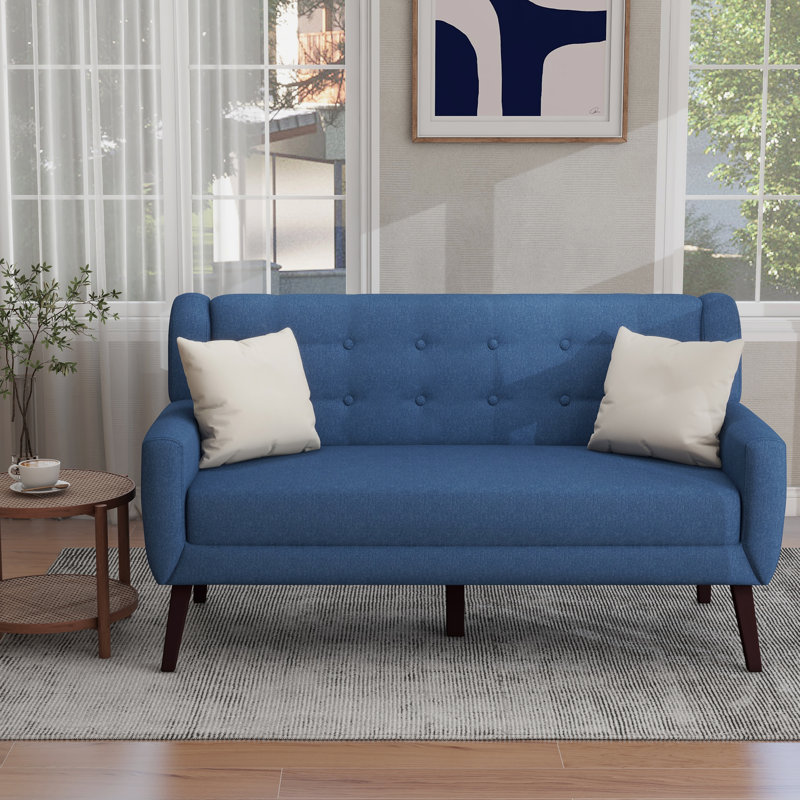 Jaqueze 159.9Cm Square Arms Sofa, Blue