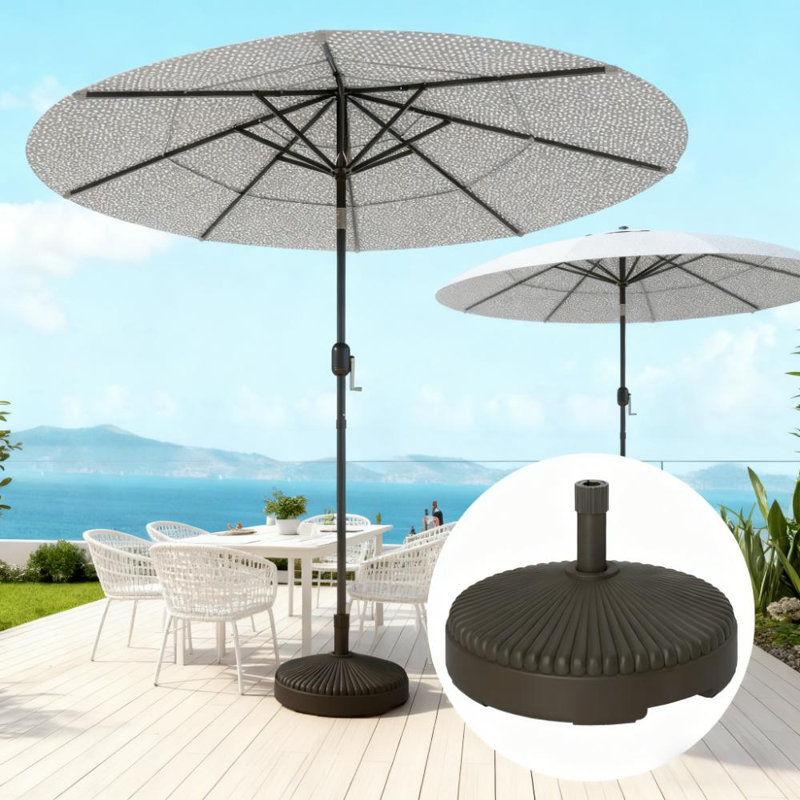Porte-parapluie rond et robuste pour l'extérieur, Brun