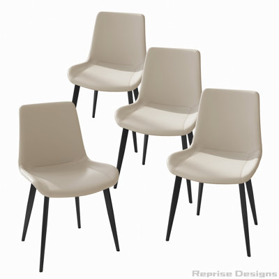 Chaises de salle à manger rembourrées en similicuir 4 pièces