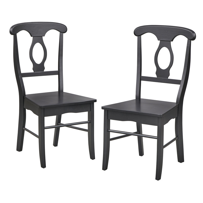 Chaise d'appoint en bois massif Narendra, Noir