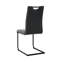 Chaise rembourrée gris anthracite pour salon 2. Design moderne pour la chambre à coucher, la cuisine et la salle à manger. Pieds en métal noir, siège ergonomique avec éponge. Imperméable, facile à nettoyer. Lignes lisses, base solide.-594249669-594249671