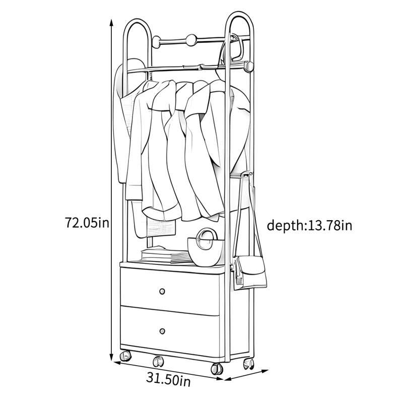 Hook Ash Wood Wardrobe, Black