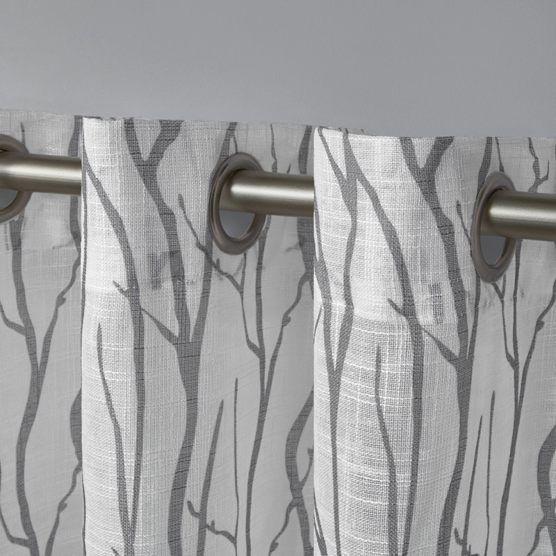 Leija Sheer Curtain Pair, Dove grey, 54" W x 96" L